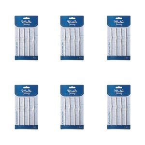 6x 4pc Malli Aluminium Crochet Hook Set Yarn Crafting/knitting Tools Silver