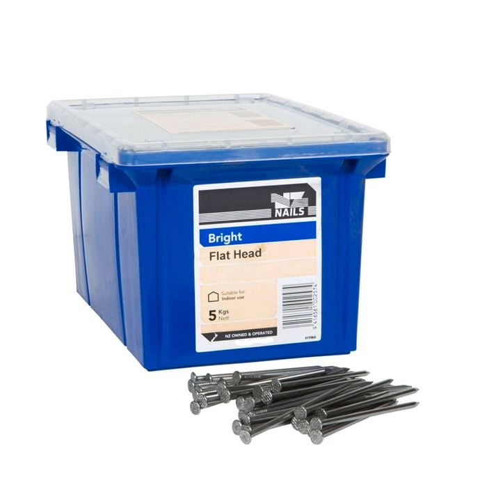 NZ Nails 50 x 2.24mm Bright Steel Flat Head Nail - 5kg Box