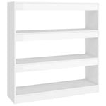 vidaXL Book Cabinet/Room Divider High Gloss White Storage Cabinet Bookcase
