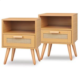 ALFORDSON 2x Bedside Table Rattan