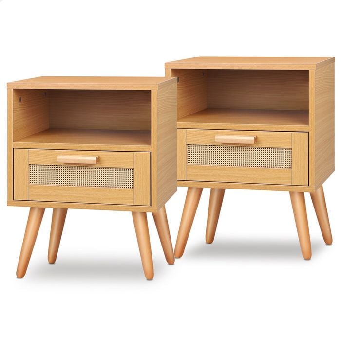 ALFORDSON 2x Bedside Table Rattan