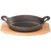 Pyrolux Pyrocast 17cm Cast Iron Oval Gratin w/ Tray Pan/Skillet Cookware Black