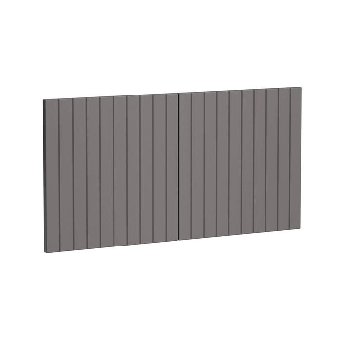 Kaboodle 1000mm Smoked Grey V-Groove Fridge Cabinet Doors - 2 Pack