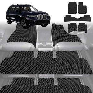 6D Diamond Car Floor Mats for BMW X7 2019-Current-Ultimate Set-Black-Outback GT