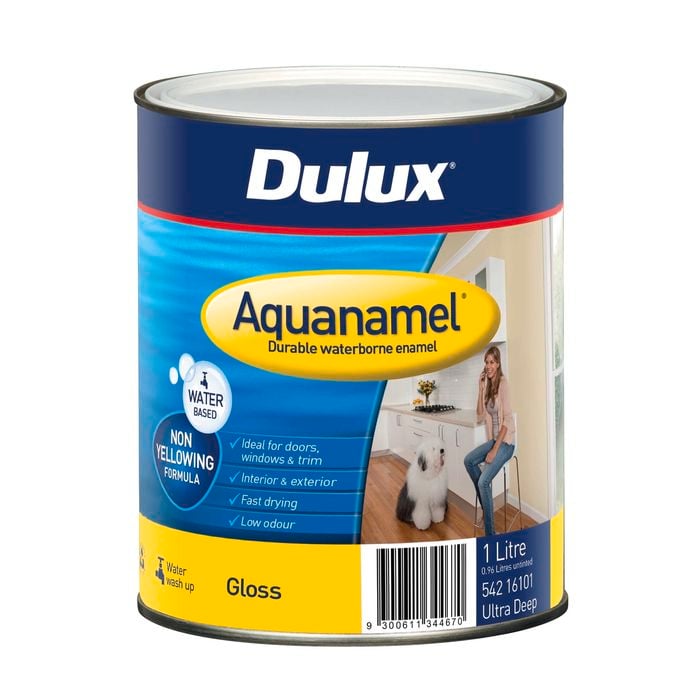 Dulux 1L Enamel Paint Aquanamel Gloss Ultra Deep - 1L