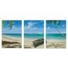 3pcs Tropical Ocean View with Sandy Shore Print 100% Australian Made 3 x 40x60cm (Metal Print)