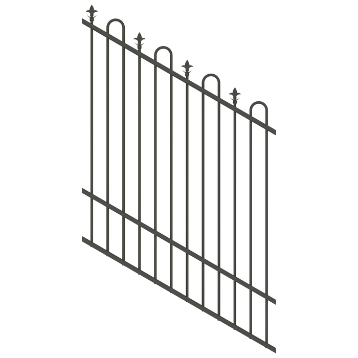 ProtectorAl 350 - 1200 x 1500mm Woodland Grey Raked 16-30º Loop And Spear Top Pool Fence Panel