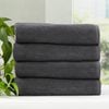 4pc Renee Taylor Cobblestone 650GSM Cotton Ribbed Towel Bath Towel Granite