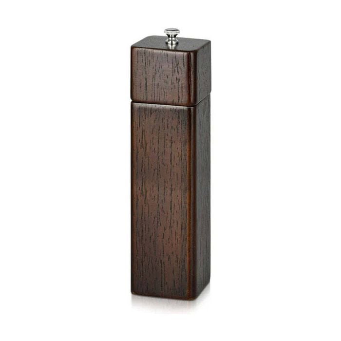Fissman Square Pepper Mill Rubber Wood Body Zinc Alloy Grinder 21.5x5cm