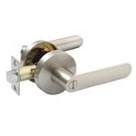 Ikonic Brushed Nickel Privacy Contempo Lever Set