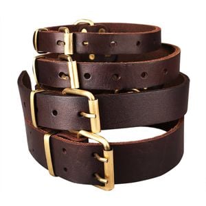 CottonMore Top Quality Handmade Genuine Leather Pet Dog Collar - Small