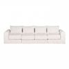 Ufurniture 300cm 4 Seater Sofa Corduroy Modular Compressed Large Couch Recliner No Assembly Beige