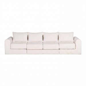Ufurniture 300cm 4 Seater Sofa Corduroy Modular Compressed Large Couch Recliner No Assembly Beige
