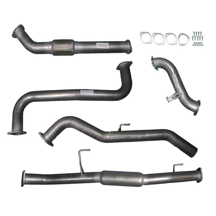 Ignite Exhausts Turbo Back For Nissan D40 Navara 2.5l Manual 3" No Cat With Hotdog Raw Aluminised Steel