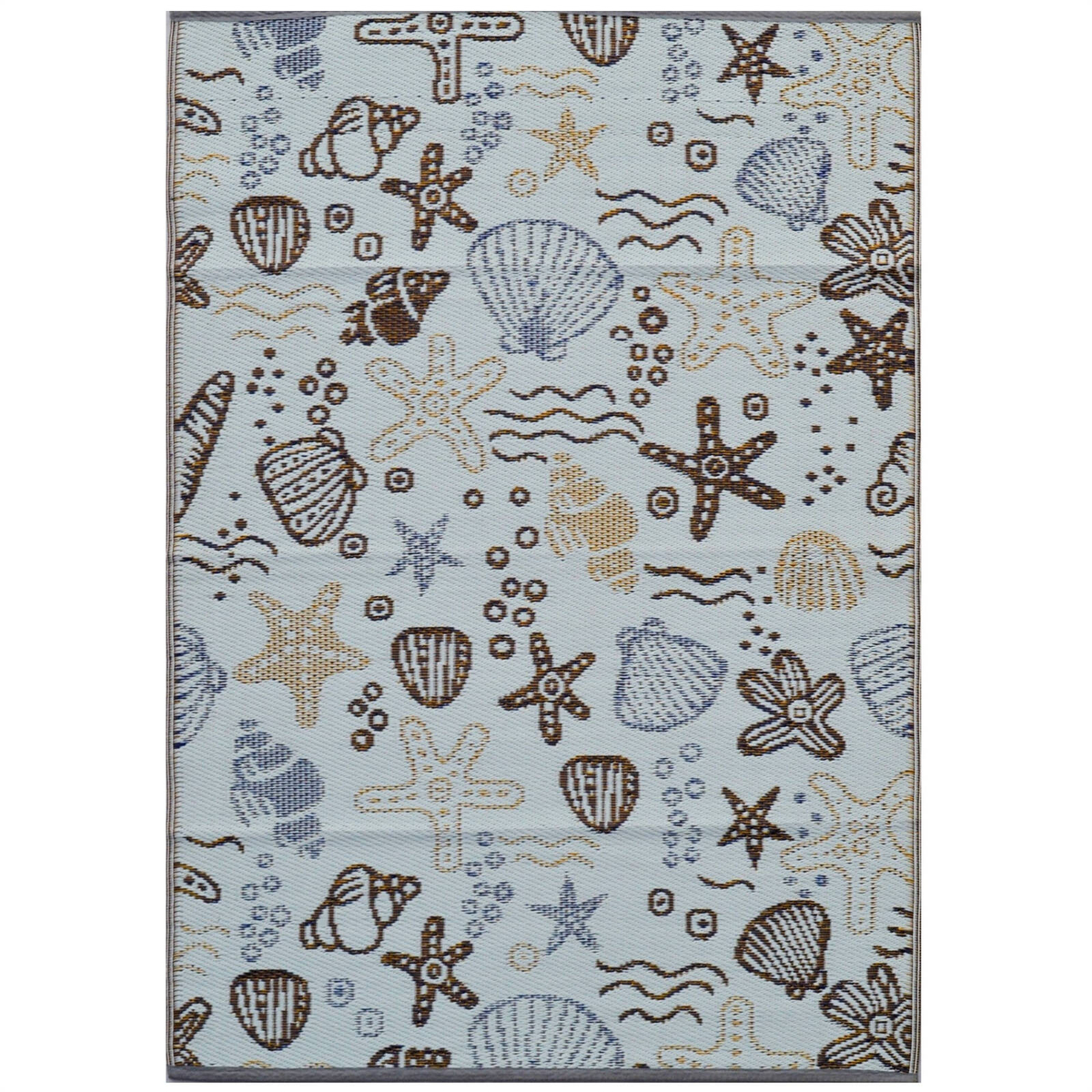 Reversible Outdoor Plastic Mat - Chatai Shells-Multi- 120x170cm ...
