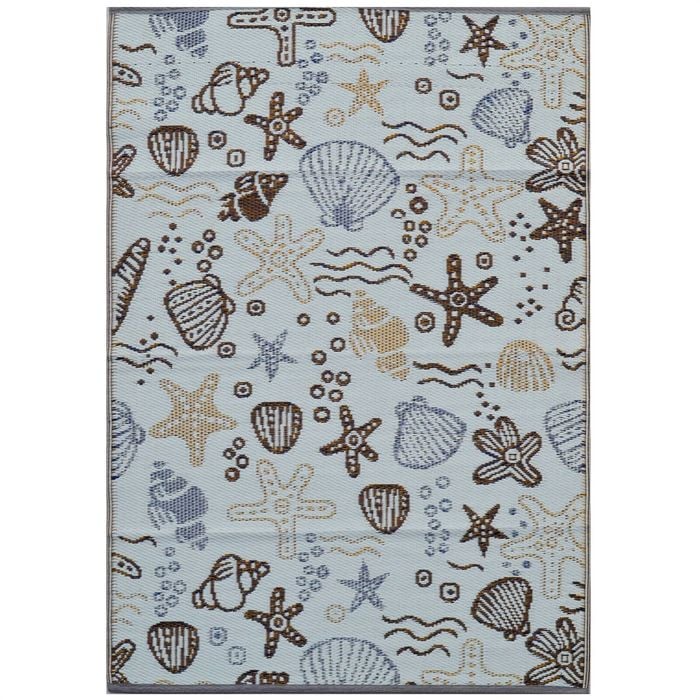 Reversible Outdoor Plastic Mat - Chatai Shells-Multi- 120x170cm