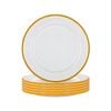 Argon Tableware 20cm Enamel Side Plates - Yellow Rim - Set Of 6 - 8inch Small Dish Plates Metal Enamel Tableware Dinner Set