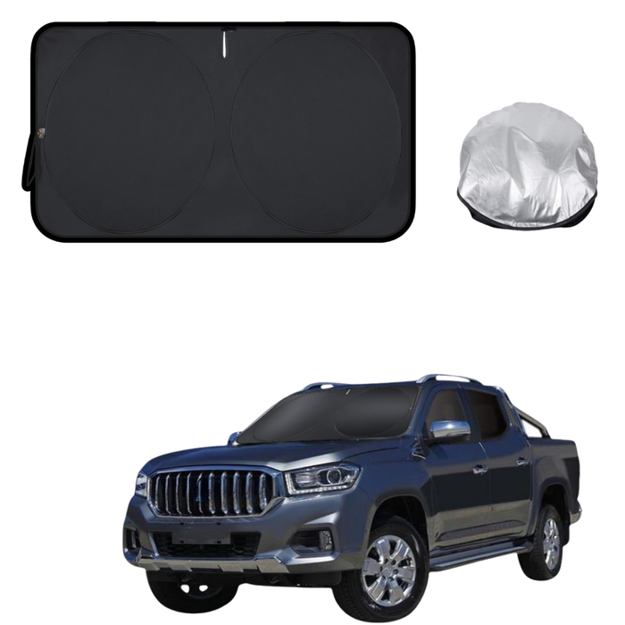 Front Windscreen Sun Shade for LDV T60 Max 2017 - Current T60 Pro - Standard 150 x 85 cm - Black