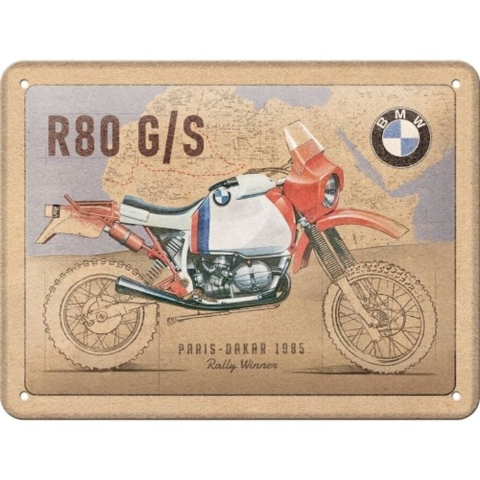 Nostalgic-Art 15x20cm Metal Sign BMW R80 G/S Paris Dakar