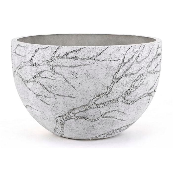 50 x 33cm Small White Fern Poly Fibre Pot