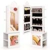 Costway 3-in-1 Jewelry Cabinet Armoire W/full Length Mirror White