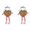 2PK Urban Fluffy Pudding Sitting Christmas Decoration 22cm Brown/White