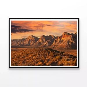 Cliffs of Rock with Cloudy Sky  Print 100% Australian Made 120x90cm  (Poster)