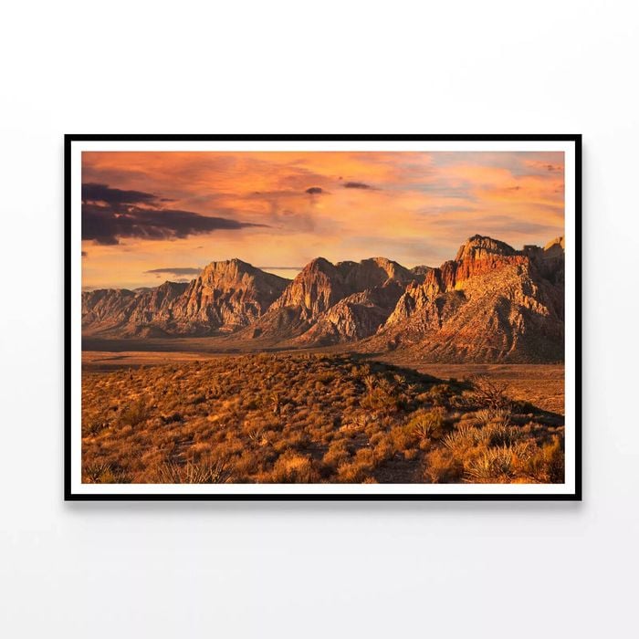 Cliffs of Rock with Cloudy Sky  Print 100% Australian Made 120x90cm  (Poster)
