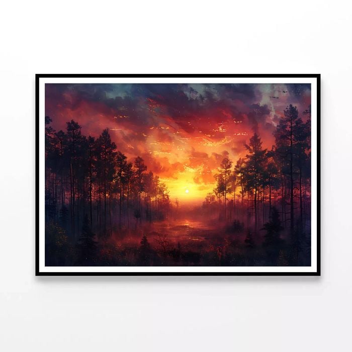 Sunset on the River with Trees  Print 100% Australian Made 90x60cm  (Poster)