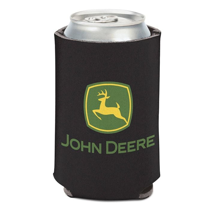 John Deere Can Cooler-Black with Logo 2-Sided 12oz/375ml