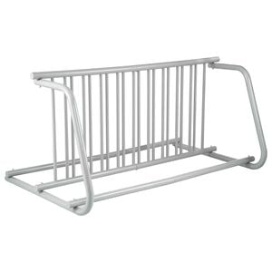 VEVOR 10 Holders Floor Bike Rack Silver All-Steel Grid Dual-Side Storage Stand for Garages Streets Yards