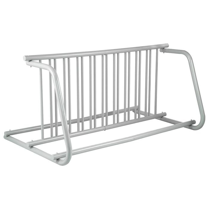 VEVOR 10 Holders Floor Bike Rack Silver All-Steel Grid Dual-Side Storage Stand for Garages Streets Yards