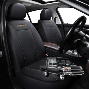 Car Seat Cover for Toyota LandCruiser 79 Series Double Cab 2012 - Current  - Black-Front Only