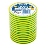 DETA 20m x 18mm Yellow / Green Insulation PVC Tape - 5 Pack