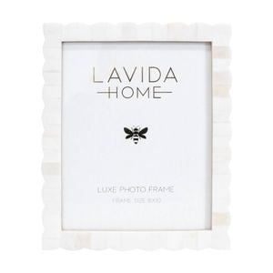 Lvd 8x10 Inch Scallop Bone Picture/photo Frame Iridescent 27.94x22.86x1.27cm