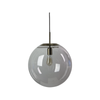 Oriel Lighting Newton Contemporary Clear Glass Pendant Light-Brushed Brass - Large 40cm