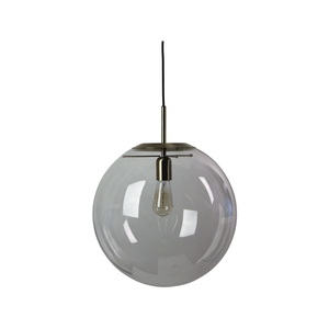 Oriel Lighting Newton Contemporary Clear Glass Pendant Light-Brushed Brass - Large 40cm