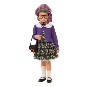 Little Old Lady Halloween Costume for Kids, Funny Book Week Dress Up Outfit, Small