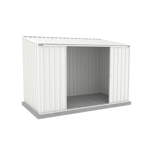 Absco Sheds 3.00 x 1.52 x 2.08m Surfmist Ezislider Double Sliding Door Garden Shed