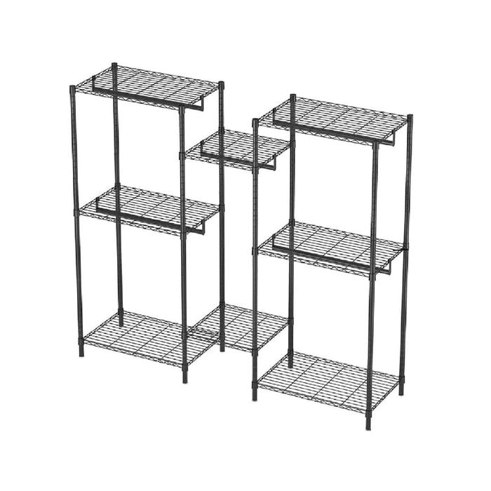 CARLA HOME Heavy Duty Clothing Garment Rack Organizer with Hanging Rods & Storage Shelves for Clothes, Shoes & Wardrobe