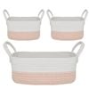 Living Textiles 3-Piece Cotton Rope Storage Set - Blush/White