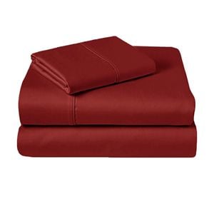 Bloomington 310TC Fusion Cotton Percale Sheet Set Crimson Single