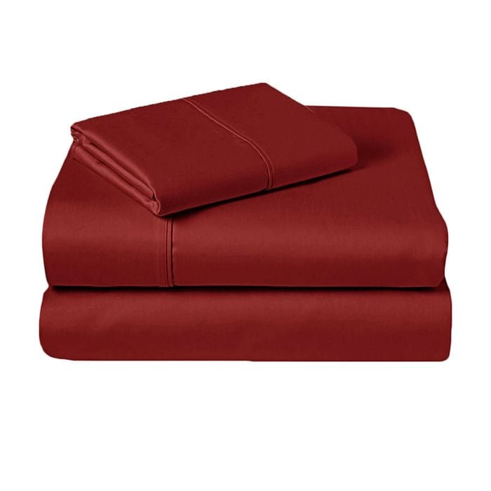 Bloomington 310TC Fusion Cotton Percale Sheet Set Crimson Single