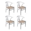 Levede 4pcs Replica Hans Wegner Dining Chairs - White