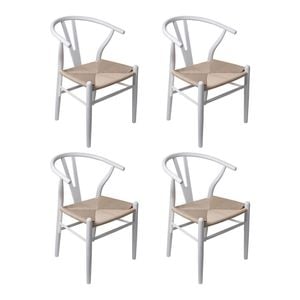 Levede 4pcs Replica Hans Wegner Dining Chairs - White