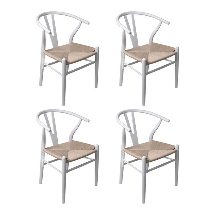 Levede 4pcs Replica Hans Wegner Dining Chairs - White