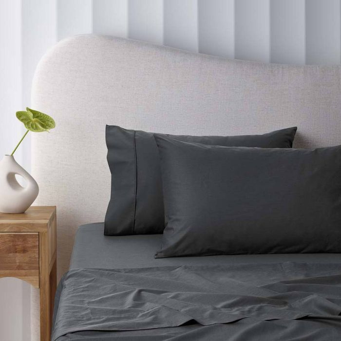 Accessorize Bedroom Collection Bamboo Cotton Sheet Set Charcoal