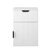 European Cabinetry VJ Panel Pull Black Porto Bedside Table White