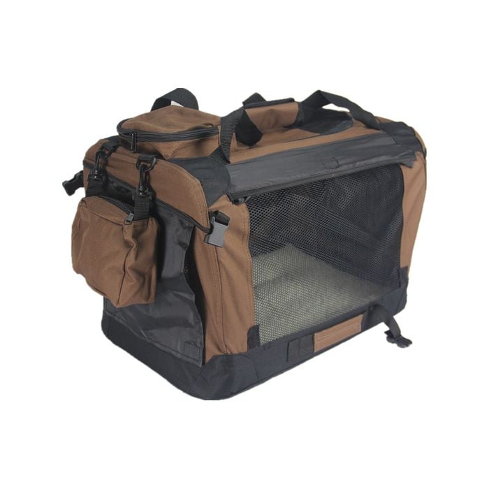 Yes4pets Large Fordable Pet Dog Puppy Soft Crate With Curtain-brown