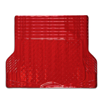 MyCar Aluminium Look Boot Mat Red Rubber